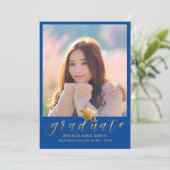 Modern Afstuderen 2 Pet met foto Gold Script op bl Aankondiging (Staand voorkant)
