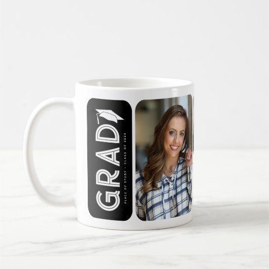 Modern Afstuderen 3 Foto Afstuderen Keepake Gift Koffiemok (Links)