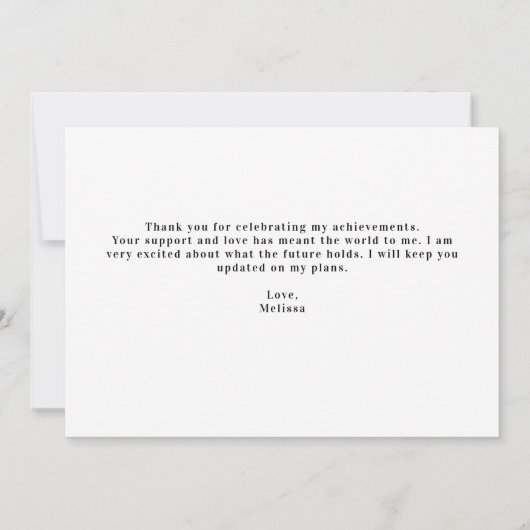 Modern Afstuderen 3 foto gepersonaliseerd Afstuder Bedankkaart (Achterkant)