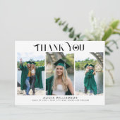 Modern afstuderen 3 fotocollage dank u kaart (Staand voorkant)