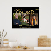 Modern Afstuderen 3 foto's Gold Brush Typografie Poster (Keuken)