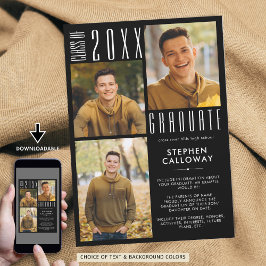 Modern Afstuderen 3 foto's Minimalistische aangepa Aankondiging