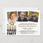 Modern Afstuderen 3 foto's Zwart Goud Gradiënt Kaart (Voorkant)