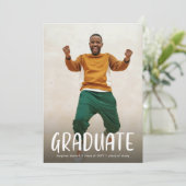 Modern AFSTUDEREN 4 foto afstudeerfeest Kaart (Staand voorkant)