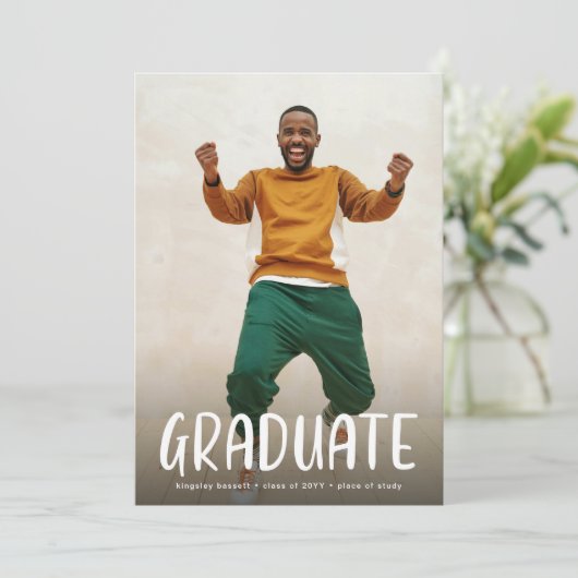 Modern AFSTUDEREN 4 foto afstudeerfeest Kaart (Staand voorkant)