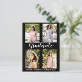 Modern Afstuderen 4 Fotoaankondiging Aankondigingskaart (Staand voorkant)