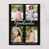 Modern Afstuderen 4 Fotopartijuitnodiging Uitnodiging Briefkaart (Voorkant)