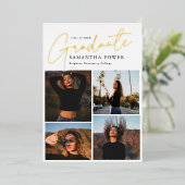 Modern Afstuderen 4 foto's Afstuderen Aankondiging (Staand Voorkant)