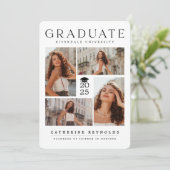 Modern Afstuderen 4 foto's Afstuderen Aankondiging (Staand voorkant)