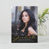 Modern Afstuderen 4 foto's Handgeschreven Script Z Aankondiging (Staand voorkant)