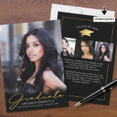 Modern Afstuderen 4 foto's Handgeschreven Script Z Aankondiging