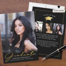 Modern Afstuderen 4 foto's Handgeschreven Script Z