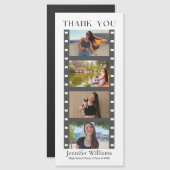 Modern afstuderen 4 foto's stand Dank u magneet Magnetische Uitnodiging (Voorkant / Achterkant)