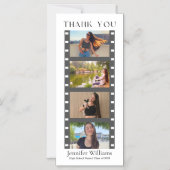 Modern afstuderen 4 foto's stand Dank u magneet Magnetische Uitnodiging (Voorkant)