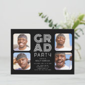 Modern Afstuderen 4x fotocollage AFSTUDEERDER Part Kaart (Staand voorkant)