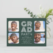 Modern Afstuderen 4x fotocollage AFSTUDEERDER Part Kaart (Staand voorkant)