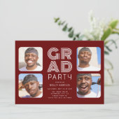 Modern Afstuderen 4x fotocollage AFSTUDEERDER Part Kaart (Staand voorkant)