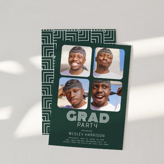 Modern Afstuderen 4x fotocollage AFSTUDEERDER Part Kaart