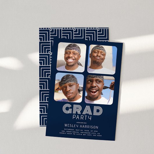 Modern Afstuderen 4x fotocollage AFSTUDEERDER Part Kaart