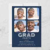 Modern Afstuderen 4x fotocollage AFSTUDEERDER Part Kaart (Voorkant)