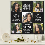 Modern Afstuderen 5 Afstuderen voor fotocollage Canvas Afdruk<br><div class="desc">Viel je afstuderen met deze moderne en elegante foto collage afstuderen canvasafdruk. Pas met 5 van uw favoriete foto's van de senior of de universiteit aan, en personaliseer met monogram initiaal, naam, graduerend jaar, middelbare school of collegenaam. Inspirerend citaat: "Neem trots in hoe ver je bent gekomen, heb vertrouwen in...</div>