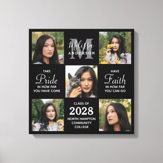 Modern Afstuderen 5 Afstuderen voor fotocollage Canvas Afdruk (Voorkant)