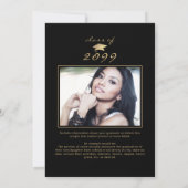 Modern Afstuderen 5 foto's Script Zwart Goud Aankondiging (Achterkant)