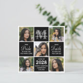 Modern Afstuderen 5 Photo Collage Black Afstuderen Aankondiging (Staand voorkant)