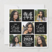 Modern Afstuderen 5 Photo Collage Black Afstuderen Kaart (Voorkant)