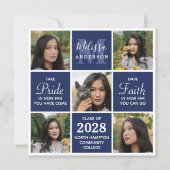 Modern Afstuderen 5 Photo Navy Blue Afstuderen Uit Kaart (Voorkant)