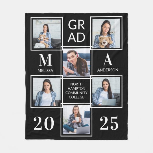 Modern Afstuderen 6 Afstuderen voor fotocollage Fleece Deken (Voorkant)
