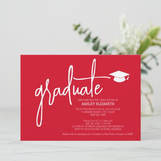 Modern Afstuderen aangepast MCM-patroonrood Kaart (Staand voorkant)