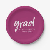 Modern Afstuderen Aangepaste Berry Polka Dot Papieren Bordje (Voorkant)