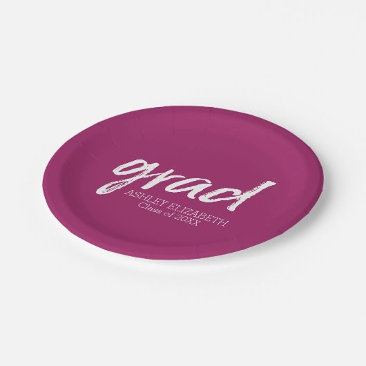 Modern Afstuderen Aangepaste Berry Polka Dot Papieren Bordje (Gekanteld)