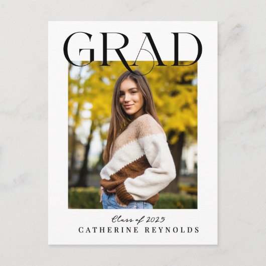 Modern Afstuderen Aankondiging eenvoudig Briefkaart (Voorkant)