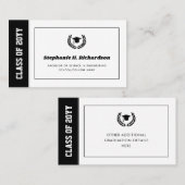 Modern Afstuderen Aankondiging Naam Kaart invoegen (Voorkant / Achterkant)