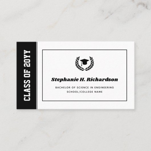 Modern Afstuderen Aankondiging Naam Kaart invoegen (Voorkant)