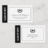 Modern Afstuderen Aankondiging Naam Kaart invoegen (Voorkant / Achterkant)