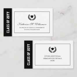 Modern Afstuderen Aankondiging Naam Kaart invoegen