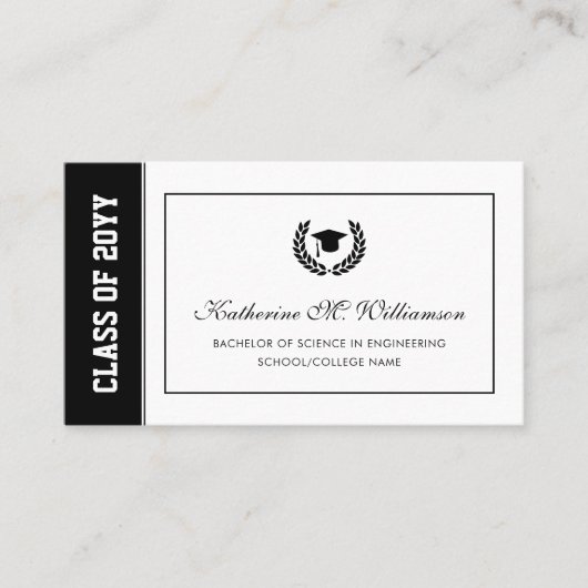 Modern Afstuderen Aankondiging Naam Kaart invoegen (Voorkant)