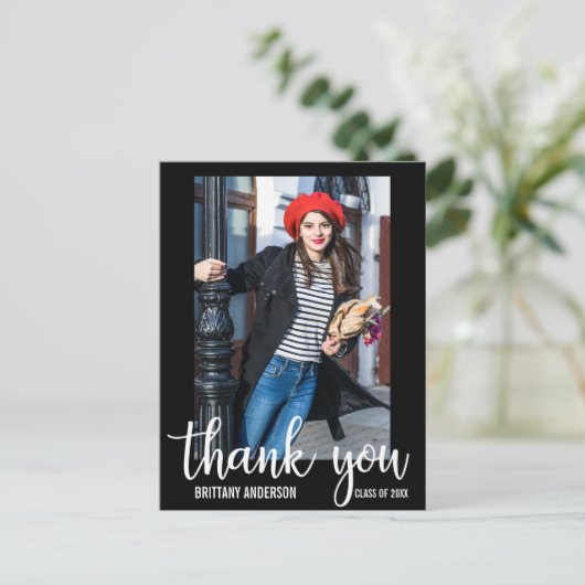 Modern Afstuderen Aankondiging WB (Blank Back) (Staand voorkant)