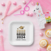 Modern Afstuderen AFSTUDEERDER Jaar Zwart Goud Papieren Bordje (Feest)