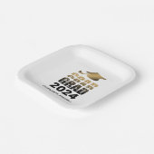 Modern Afstuderen AFSTUDEERDER Jaar Zwart Goud Papieren Bordje (Gebogen)