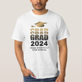 Modern Afstuderen AFSTUDEERDER Jaar Zwart Goud T-shirt (Voorkant)