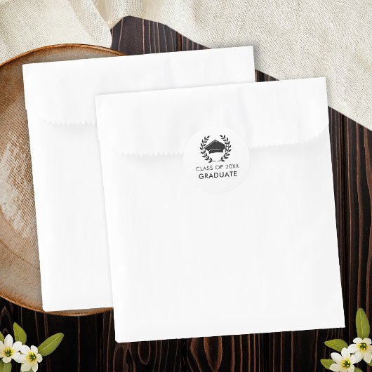 Modern Afstuderen Afstudeerder Pet Klasse van 2024 Ronde Sticker