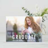 Modern Afstuderen | Afstuderen aankondiging foto (Staand voorkant)