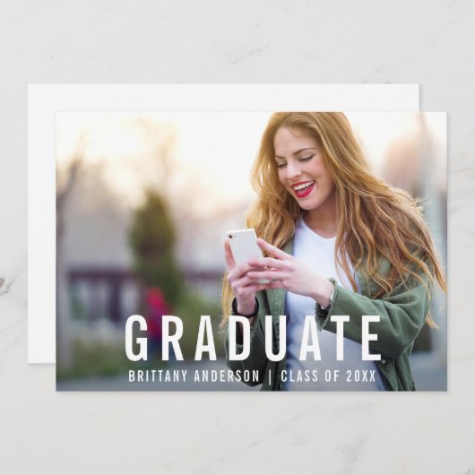 Modern Afstuderen | Afstuderen aankondiging foto (Voorkant / Achterkant)