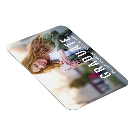 Modern Afstuderen | Afstuderen aankondiging foto Magneet (Rechterzijde)