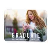 Modern Afstuderen | Afstuderen aankondiging foto Magneet (Horizontaal)