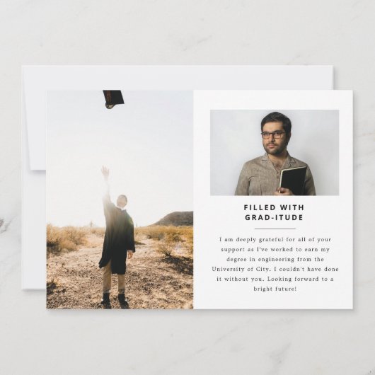 Modern Afstuderen Afstuderen Aankondiging Kaart (Achterkant)